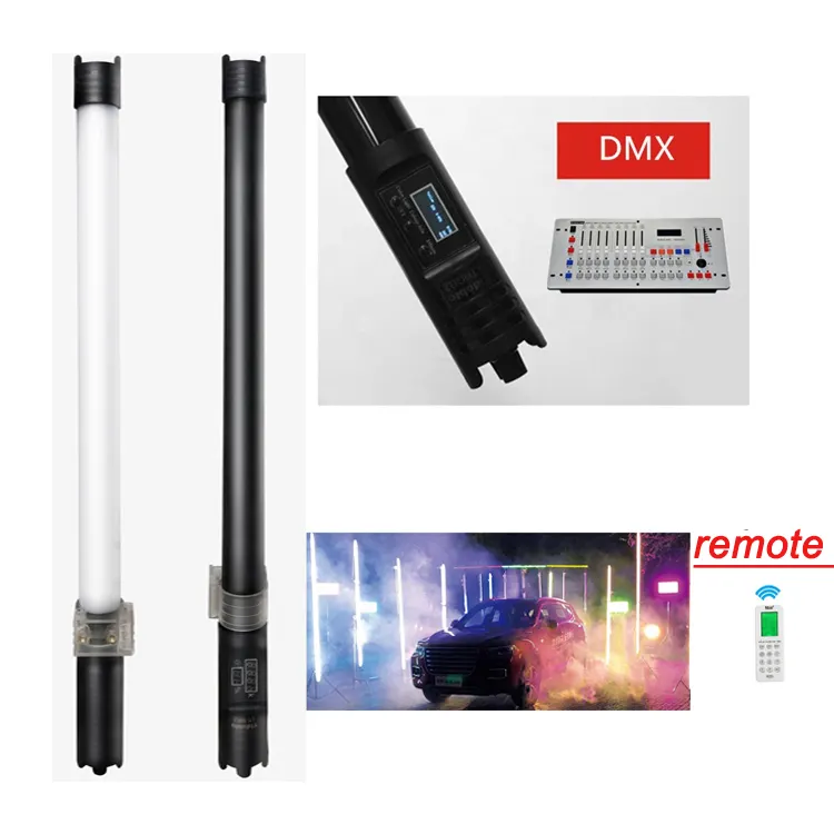 yidoblo 2 ft Colorful RGB Photography Light Stick Dimmable 2800-9990k Video Film Lighting Handheld Rechargeable LED Tube Lights