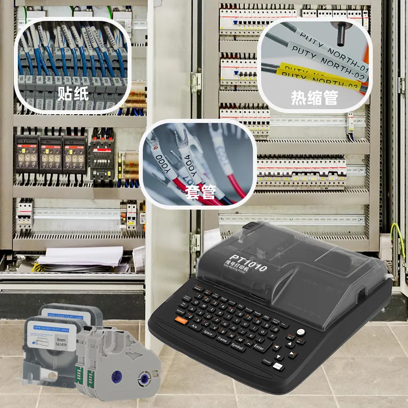 PT1010 Printer Label Tahan Air Printer Kabel Tabung PVC dengan Tabung Ferrule Pencetakan Transfer Termal