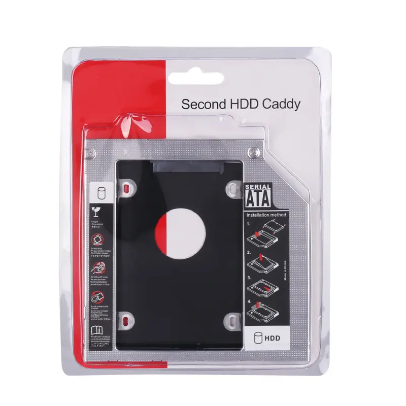 Caja de disco duro Universal SATA a SATA, para portátil ODD Optibay Optical Bay, 2 ° HDD Caddy, 9,5mm, 12,5mm, 2,5"
