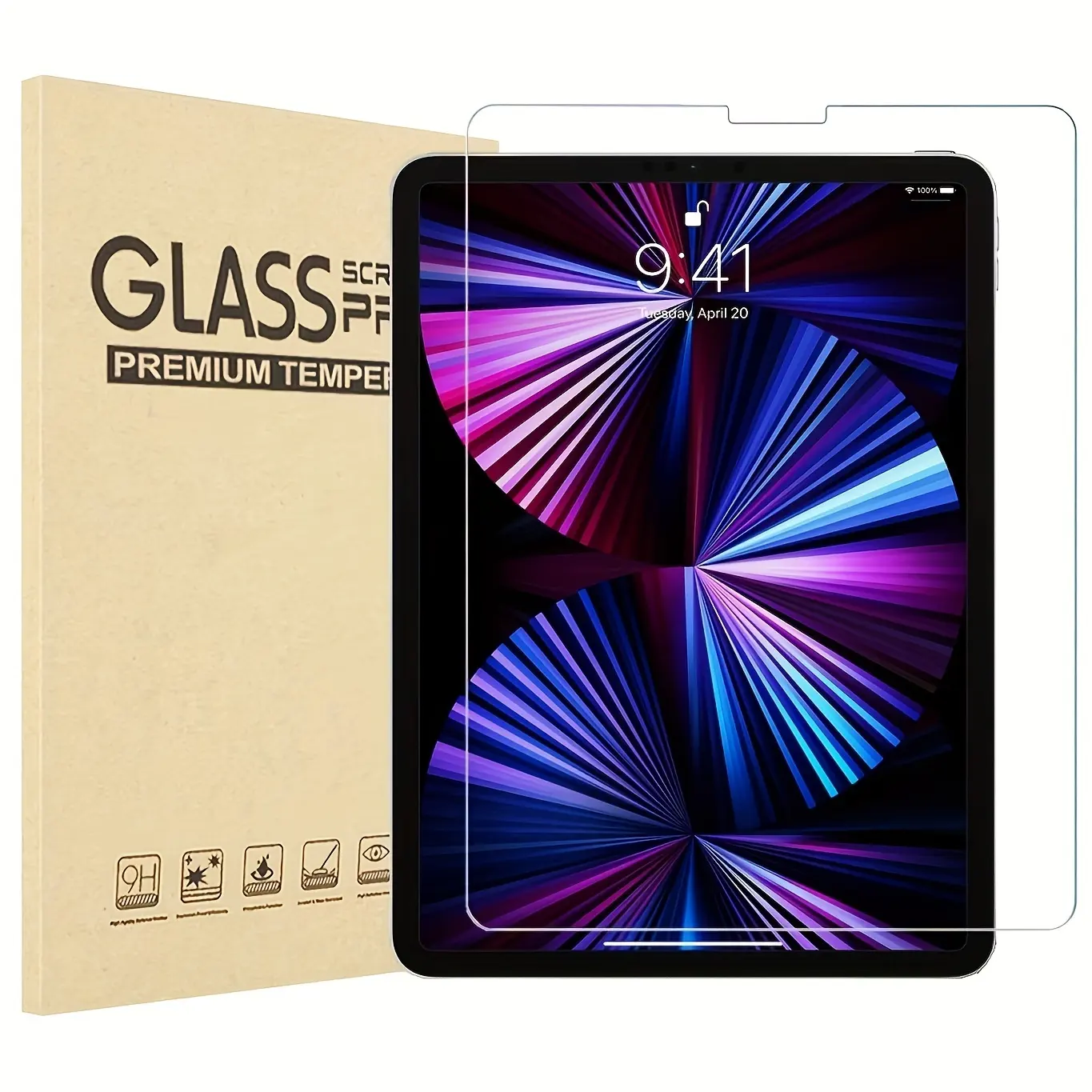 Protezione dello schermo compatibile con iPad mini ,iPad Air Pro, vetro temperato antigraffio pellicola di protezione 2 Pack