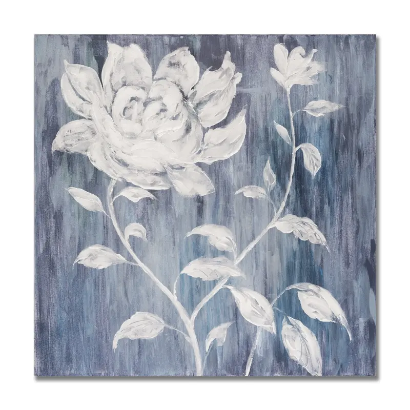 Pintura hecha a mano flor grande blanco lienzo creativo cuadros acrílico arte pinturas lienzo fácil pintura al óleo cuadros