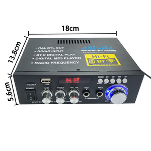 Sistema de megafonía al por mayor amplificador de potencia 110V 2CH 2MIC amplificador USB TF Bluetooth incorporado accesorios de audio - Product Image 2