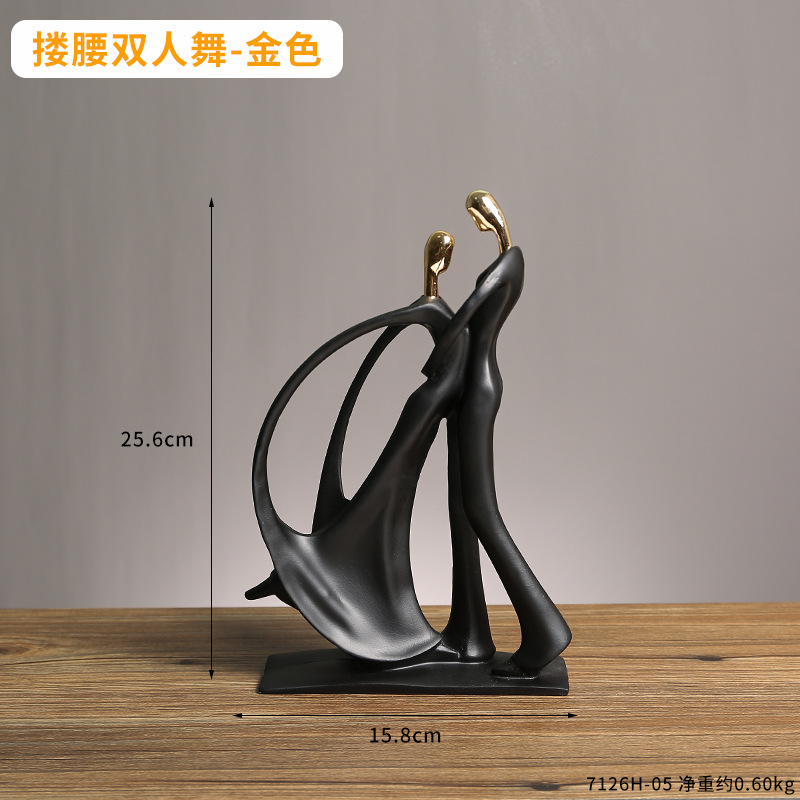 Waist-hugging pas de deux (gold)