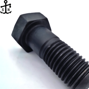 工場カスタムラウンドテールハーフスレッド六角頭ボルトANSIASMEB 18.2.1 UNC UNF A10グレード258黒炭素鋼六角ボルト - Product Image 6
