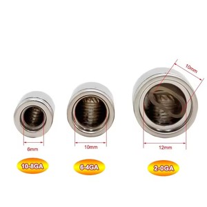 Bakır yüksek güç kaynağı terminali 0GA 8GA giriş adaptörü otomatik küp araba amplifikatör için hoparlör kablosu güç kablosu Amp kiti - Product Image 5