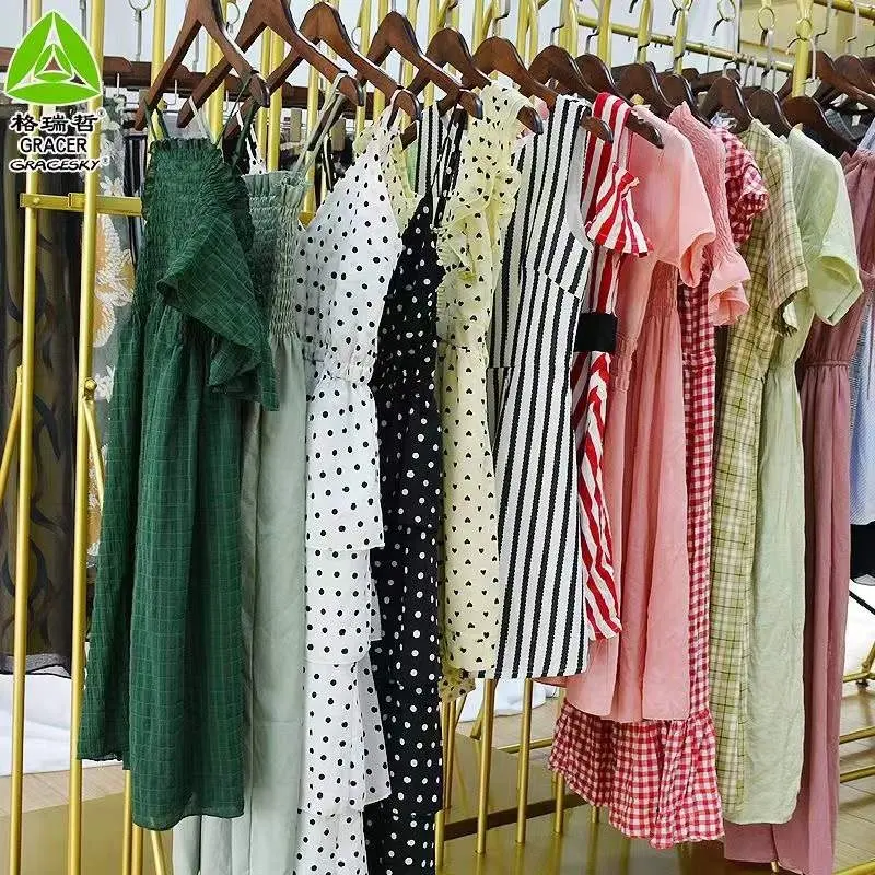 Baju katun musim panas bekas pakaian Bales Korea bekas