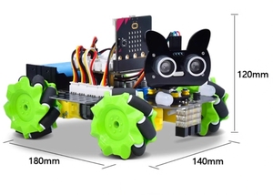 Micro bit Mnemonic Wheel Smart Cart Omni direktion aler Python Grafischer Programmier roboter Lego-kompatibles Robotik-Kit