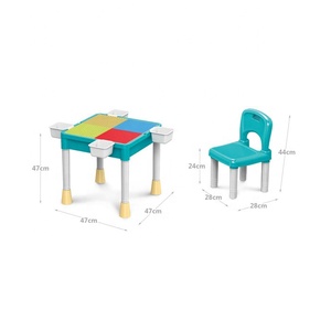 Children's Building Block <strong>Multi</strong> <strong>Function</strong> Baby's Learning <strong>Table</strong> <strong>Game</strong> Toy <strong>Table</strong> Chair Large Particle Building Block <strong>Table</strong> - Product Image 4