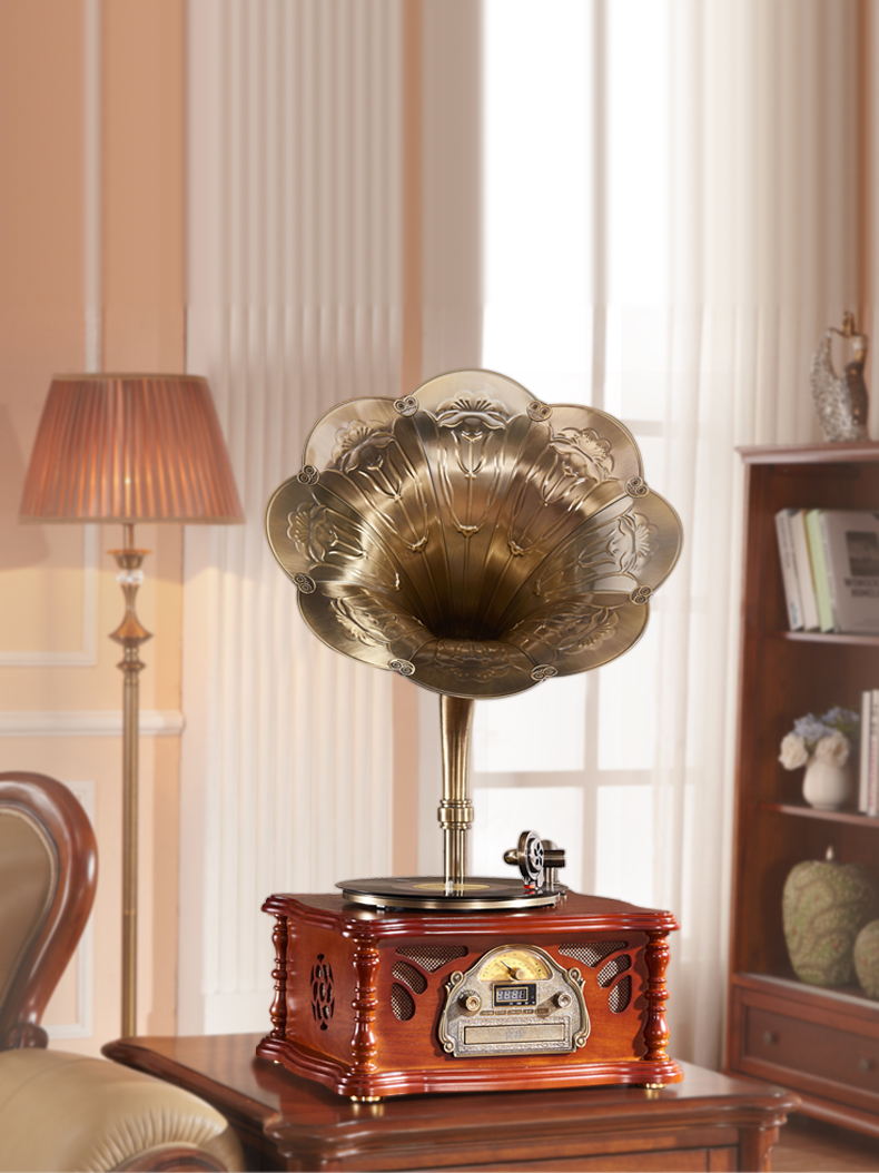 Best Quality wooden Retro Gramophone Multifunctional player phonograph for home audio