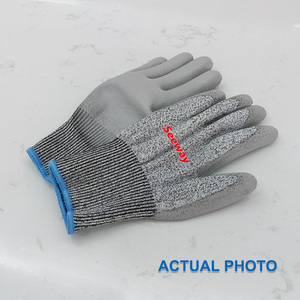 Seeway EN388 <strong>4542</strong> PU Coated Safety Work <strong>Gloves</strong> 3/5 Level A3 HPPE Cut Resistant 13g Protective and Anti-Cut Light Free Sample - Product Image 6
