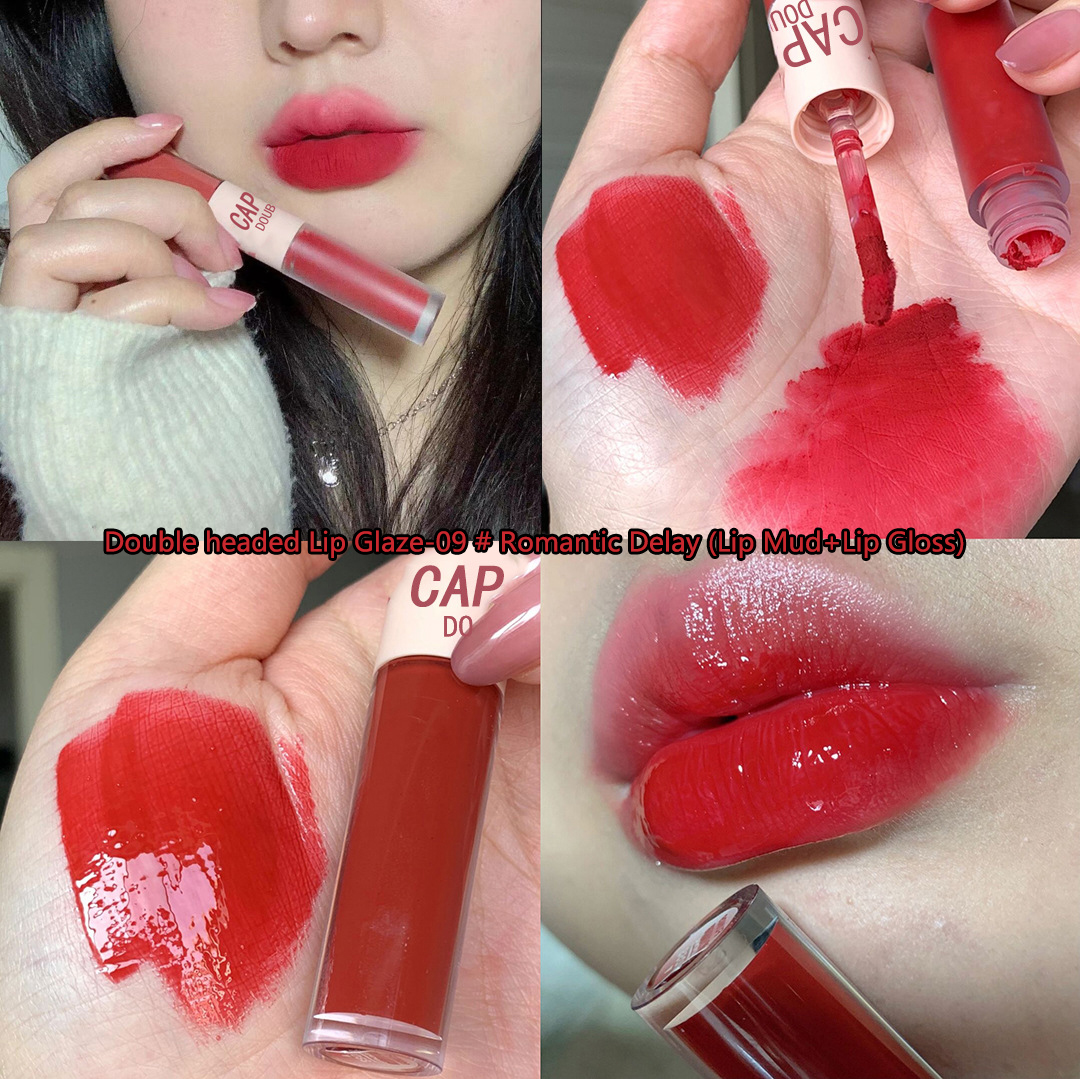 09# Retraso romántico (barro labial + brillo de labios)