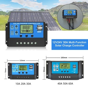 60A/50A/40A/30A/20A/10A Controller per caricabatterie solare 12V 24V Controller per Auto PWM Display LCD 5V Controller di uscita doppia USB - Product Image 4