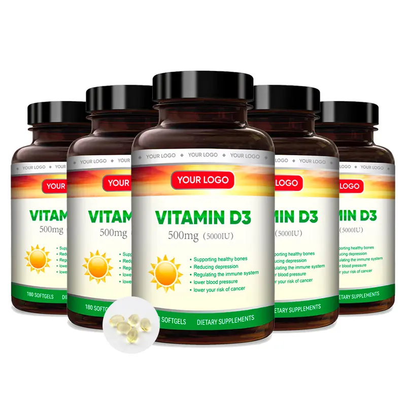 Private Label vitamina D3 5000 iu vitamina k2 125mcg compresse capsule di zinco softgel compresse Halal per l'assistenza sanitaria