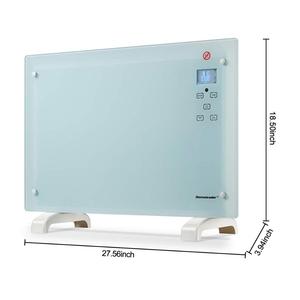 Homeleader Electric Panel Heater GH-15F, Crystal Glass Flat Convector Heater with LED Screen and Remote <strong>Control</strong>, 1500W, Black - Product Image 3