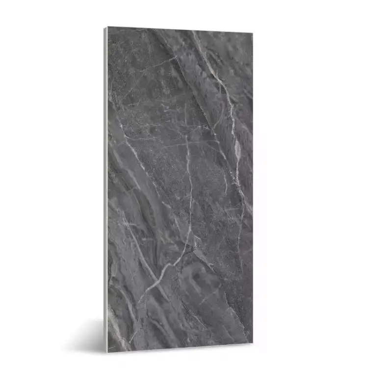 Gray ceramic polished tiles 600X1200 large size frame marble living room Celine floor tiles