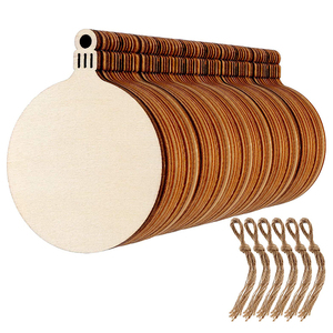 10 cái/gói chưa hoàn thành trống gỗ lát vòng hình dạng giáng sinh treo đồ trang trí bằng gỗ cho Diy thủ công Xmas cây Mặt dây chuyền trang trí nội thất - Product Image 1