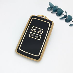 Auto Accessories TPU Gold Edge Car <strong>Key</strong> Cover Smart <strong>Key</strong> Shell Case Protector Fit for Renault Clio Koleos Captur <strong>Espace</strong> - Product Image 4