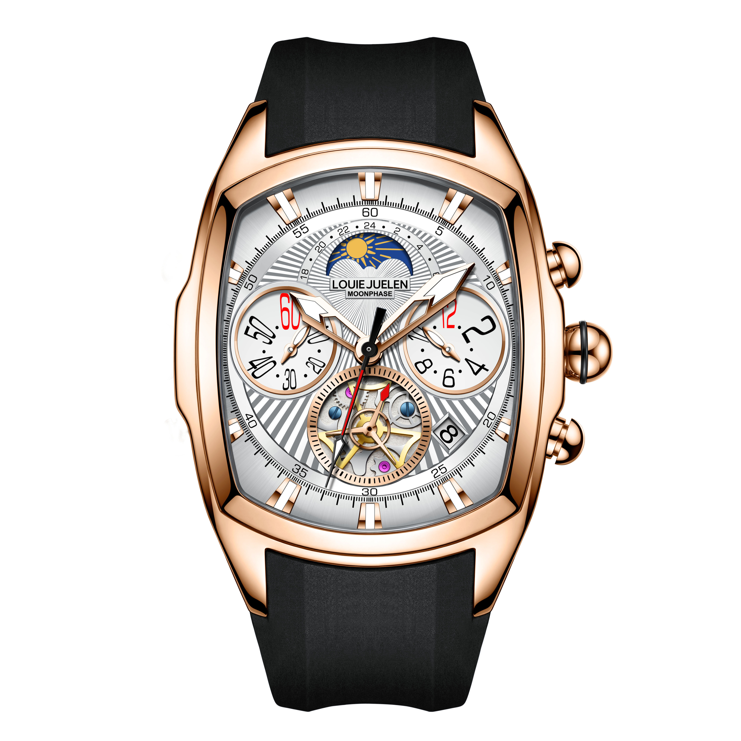 Rose Gold Case Silver Face