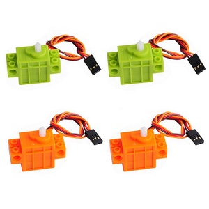 Geekservo 360-Grad-Kontinuer-Rotion programmierbarer Servo mit CW CCW-Steuerung für intelligentes Auto grün und orange (Verpackung mit 4 Stück)