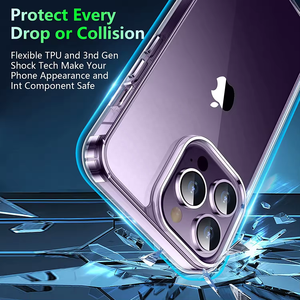 เคสโทรศัพท์ TPU ใส3 in 1เซ็ตพร้อมฟิล์มป้องกันหน้าจอและตัวป้องกันเลนส์กล้องสำหรับ iPhone 16 15 14 13 12 XS XR x 7 8 - Product Image 6