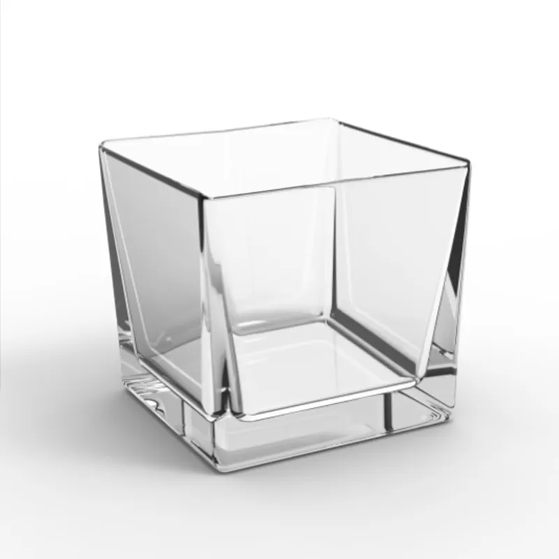 Недорогая квадратная прозрачная стеклянная ваза K31ASanzo для центрального/воздушного завода/водного растения оптом