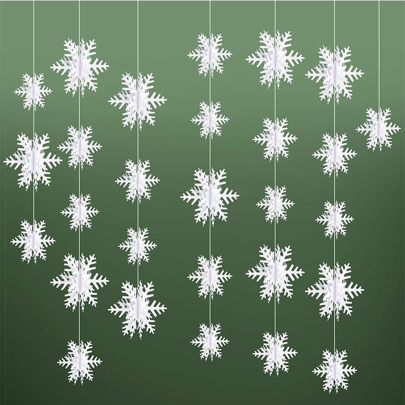 12 piezas de copos de nieve estéreo blancos 1 pieza