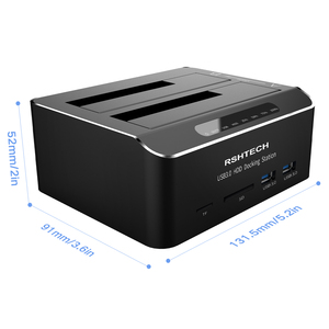 RSHTECH Mobile HDD <strong>Enclosure</strong> Usb 3 with <strong>SD</strong>/TF Reader for 2.5'' and 3.5'' SATA SSD/HDD 3.5 HDD <strong>Enclosure</strong> with 2.5 HHD