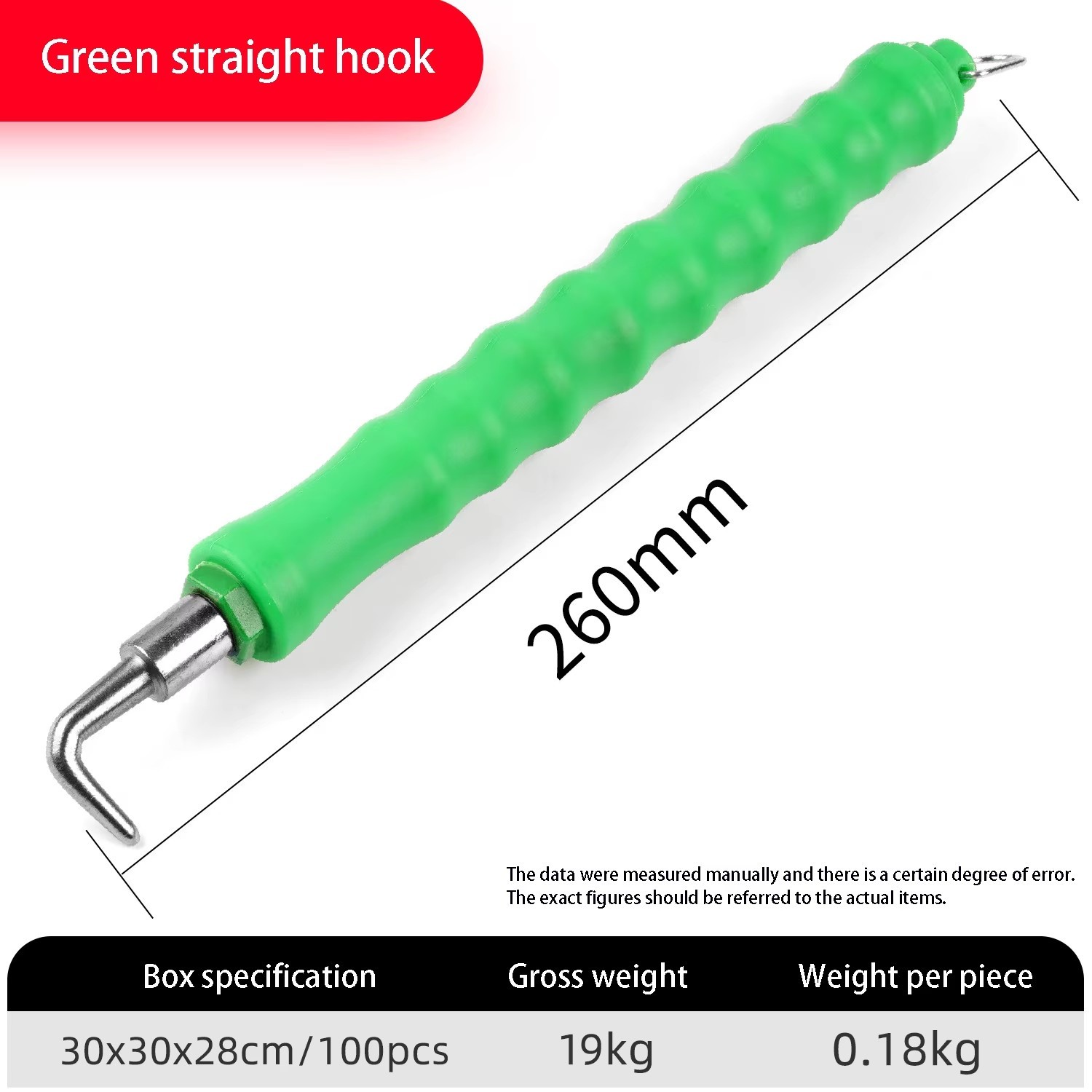 Gancho recto verde