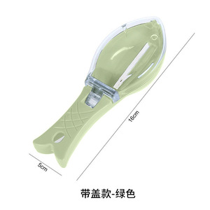 Fischschuppen-Entferner Fischschlachtungsmesser zum Schaben von Schuppen mit Transparenter Abdeckung Fischschäler Küchenwerkzeuge - Product Image 6
