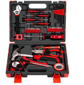 KAFUWELL H2968 41pcs Para Home <strong>Tool</strong> Set with Bits and Hammer <strong>Red</strong>&amp;black Hand <strong>Tool</strong> <strong>Kit</strong> - Product Image 1