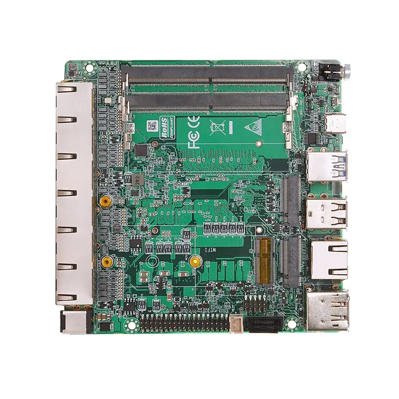 Zunsia Intel Core i3 i5 i7 12th/13th Gen Roteador DDR5 Placa-Mãe HDMI2.0/DP 6 Firewall Industrial Porto Lan Nano ITX Placa-Mãe