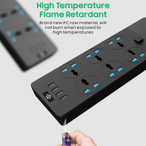 Opciones de enchufe múltiple Zócalo de extensión 6 salidas 4 puertos de carga USB Zócalos del cable de extensión de alimentación - Product Image 4