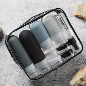 硅胶旅行瓶套装-TSA批准的防漏硅胶可挤压容器，用于洗漱用品碳粉化妆液黑色 - Product Image 3