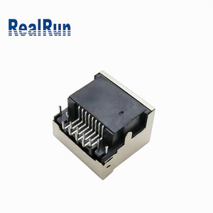 8P8CシングルポートRJ45コネクタLEDタブアップシールドベースデータ転送インターフェイスイーサネットジャックモジュールインターフェイス - Product Image 2