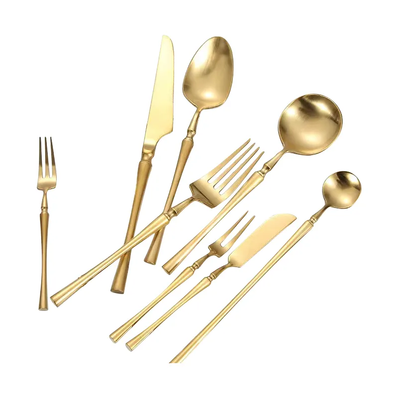 Groothandel Bulk Luxe Bestek Rvs Goud Zilver Bestek Lepel En Vork Set Bruiloft Servies Restaurant Servies