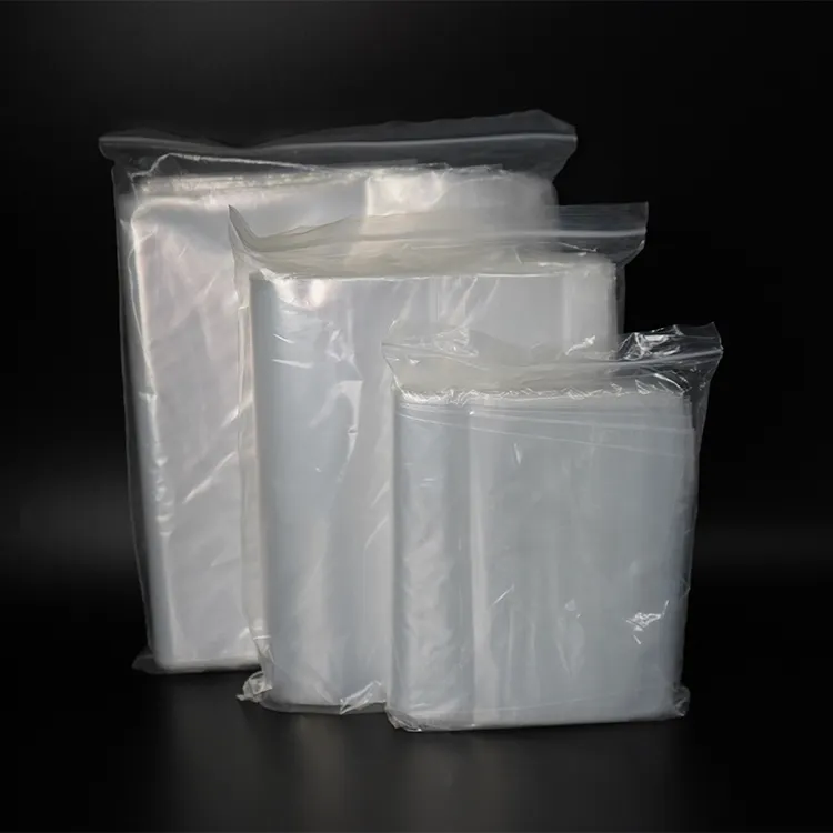 Sac à fermeture éclair en LDPE refermable personnalisé, sacs en plastique transparents en PE pour l'emballage de produits