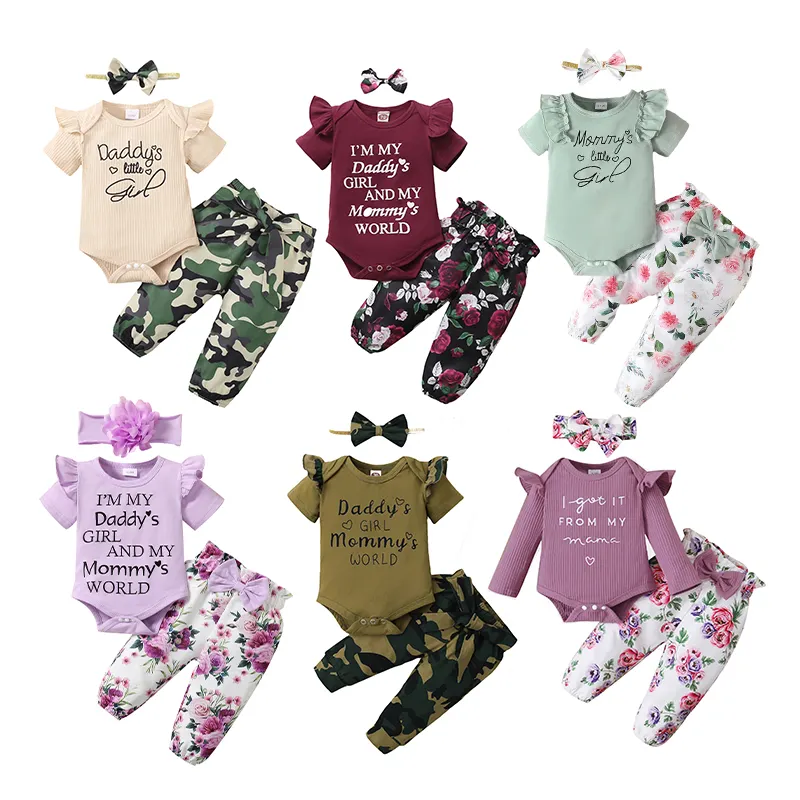 Vert Horizon bébé vêtements d'été sans manches bébé body barboteuses nouveau-né mignon dessin animé bébé vêtements pour fille Logo personnalisé