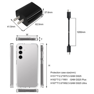 Phụ kiện điện thoại tùy chỉnh cho Samsung <span class=keywords><strong>Galaxy</strong></span> S25 bao gồm bảo vệ màn hình bao gồm bộ sạc tường & Bộ Sạc willess - Product Image 4