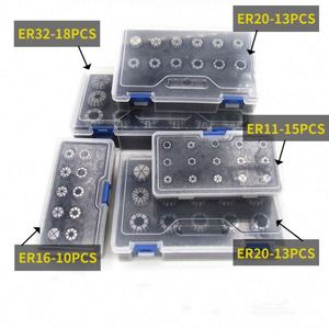 安杜克数控机床夹紧器弹簧夹头ER11 ER16 ER20 ER15 <span class=keywords><strong>ER25</strong></span> ER32带塑料盒<span class=keywords><strong>ER</strong></span>夹头组