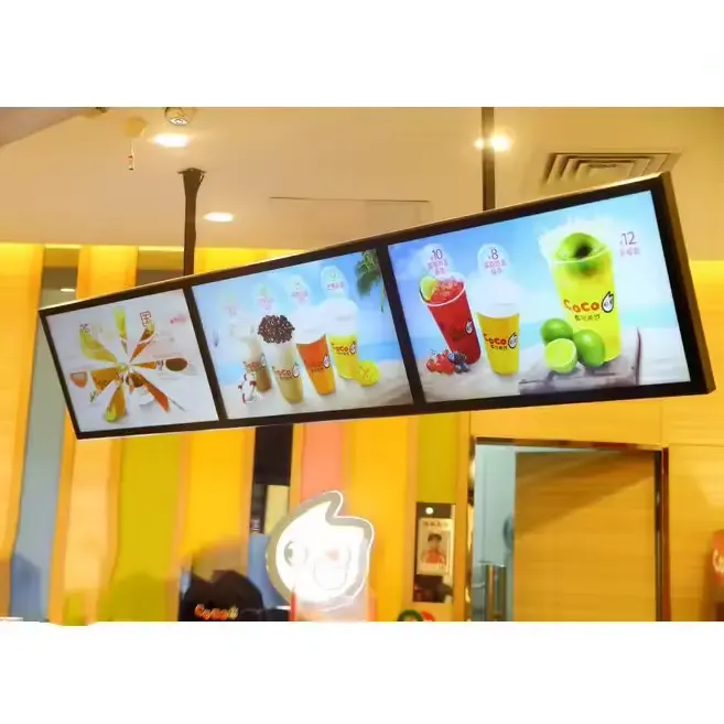 Treo kỹ thuật số biển Cửa sổ Trần Quảng cáo hiển thị treo tường LCD Bảng menu Máy quảng cáo