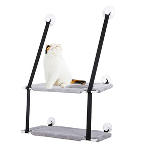 Double Layers Hammock Window Indoor <strong>s</strong> Seat Shelves Kitten Limbing Frame Strong Suction <strong>Cups</strong> Bearing 25kg Products