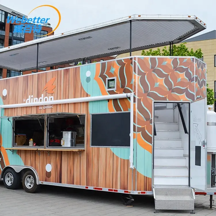 Personalizado remorque foodtruck dois andares móvel bar reboque double decker caminhão de fast food móvel com cozinha completa para venda nos eua