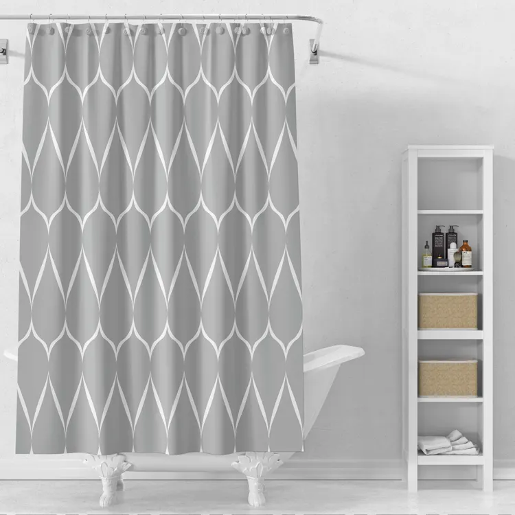 Cortinas de ducha de secado rápido, diseño impermeable, para baño, 72x72 pulgadas