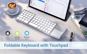 Ce Fcc Rohs 64 Keys Folding Multi <strong>Device</strong> Mini Foldable <strong>Bluetooth</strong> <strong>Keyboard</strong> Touchpad New English Wireless <strong>Keyboard</strong> <strong>for</strong> <strong>Android</strong> - Product Image 4