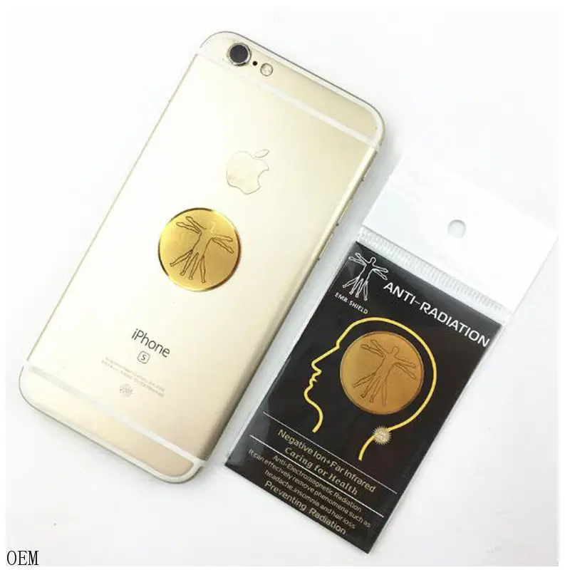 2020 en çok satan anti EMF dizüstü/cep telefonu 24k altın ayçiçeği desen radyasyona karşı etiket