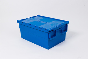 51Lプラスチック製ソリッドボックス蓋ネスティングスタッキングクレートコンテナ移動用 - Product Image 4