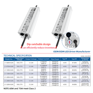 ディップ切り替え可能240W LED電源12-24Vサイネージライトとマルチプロテクション付き広告ライト用 - Product Image 6