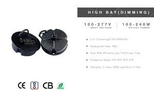 Seestar美国240W 1.1A通用交流输入电压IP67 3合1可调光非隔离高PF低THD无闪烁电源 - Product Image 3