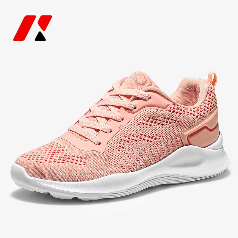 Zapatos De Mujer, estilo para caminar, venta al por mayor, Zapatos deportivos para niñas, zapatos informales de punto, zapatillas De deporte para mujer