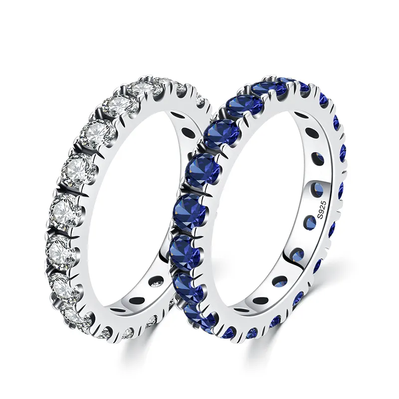 Женское кольцо из серебра 925 пробы, с синим фианитом